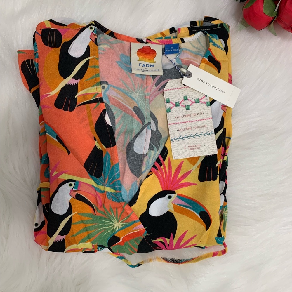 Farm rio toucan rainforest wrap blouse - Picture 5 of 10